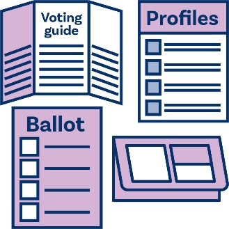 Icons of the documents in the ballot pack.