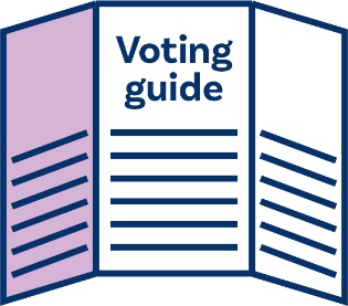A voting guide document icon.